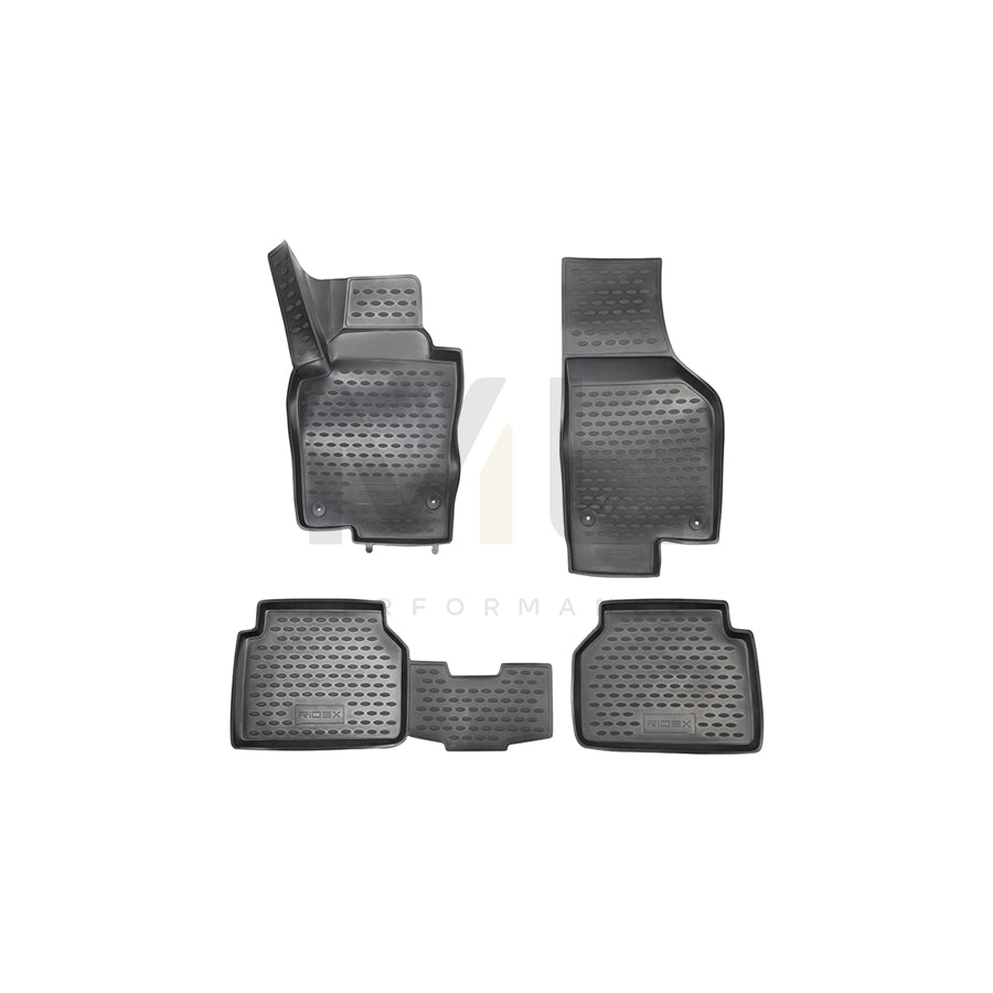 RIDEX 215A0033 Floor mat set for VW Tiguan I (5N) Elastomer, Front and Rear, Quantity: 4, Black