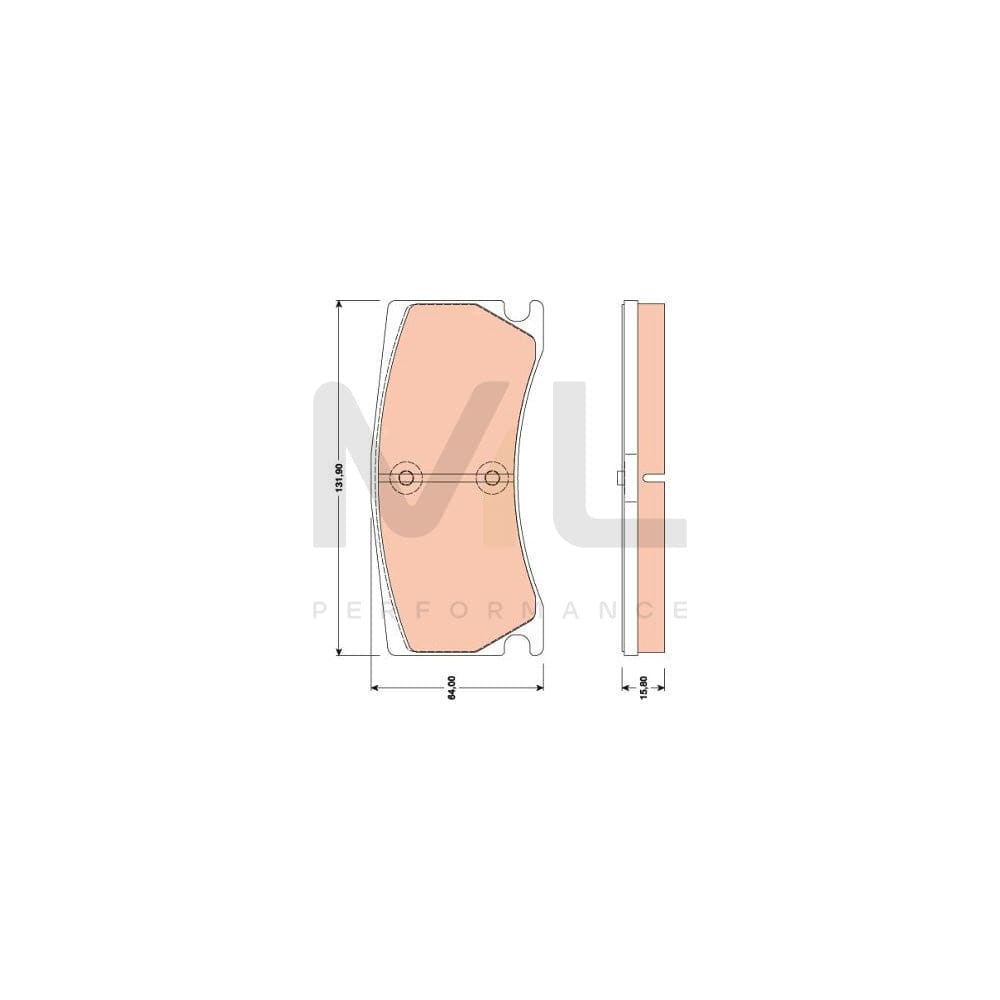 TRW Gdb1801 Brake Pad Set For Jaguar Xk Not Prepared For Wear Indicator