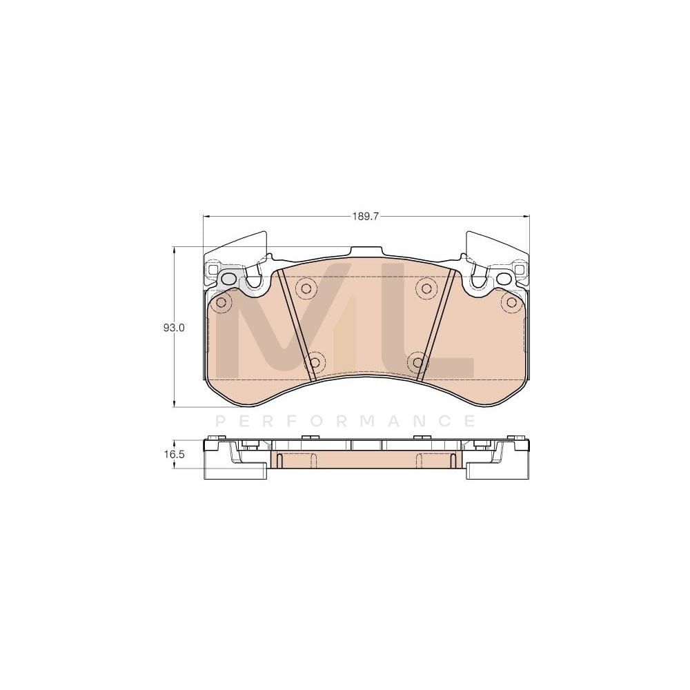 TRW Gdb1976 Brake Pad Set For Audi A8 D4 (4H2, 4H8, 4Hc, 4Hl) Prepared For Wear Indicator