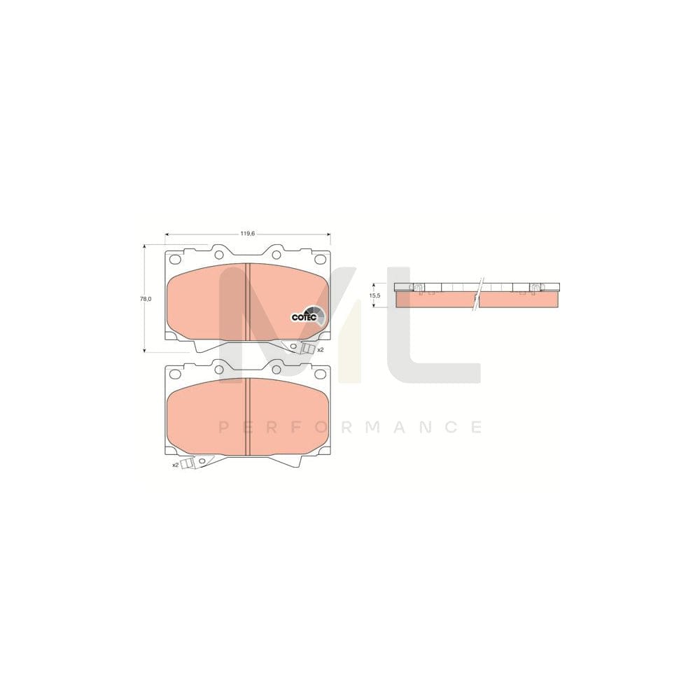 TRW Cotec Gdb3197 Brake Pad Set With Acoustic Wear Warning