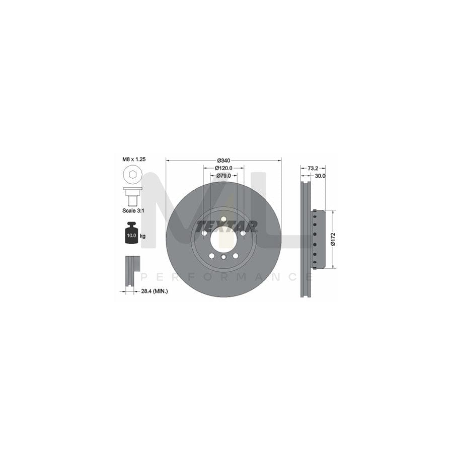 TEXTAR PRO+ 92264925 Brake Disc Internally Vented, Coated, High-carbon, with bolts/screws, without wheel hub, without wheel studs | ML Performance Car Parts
