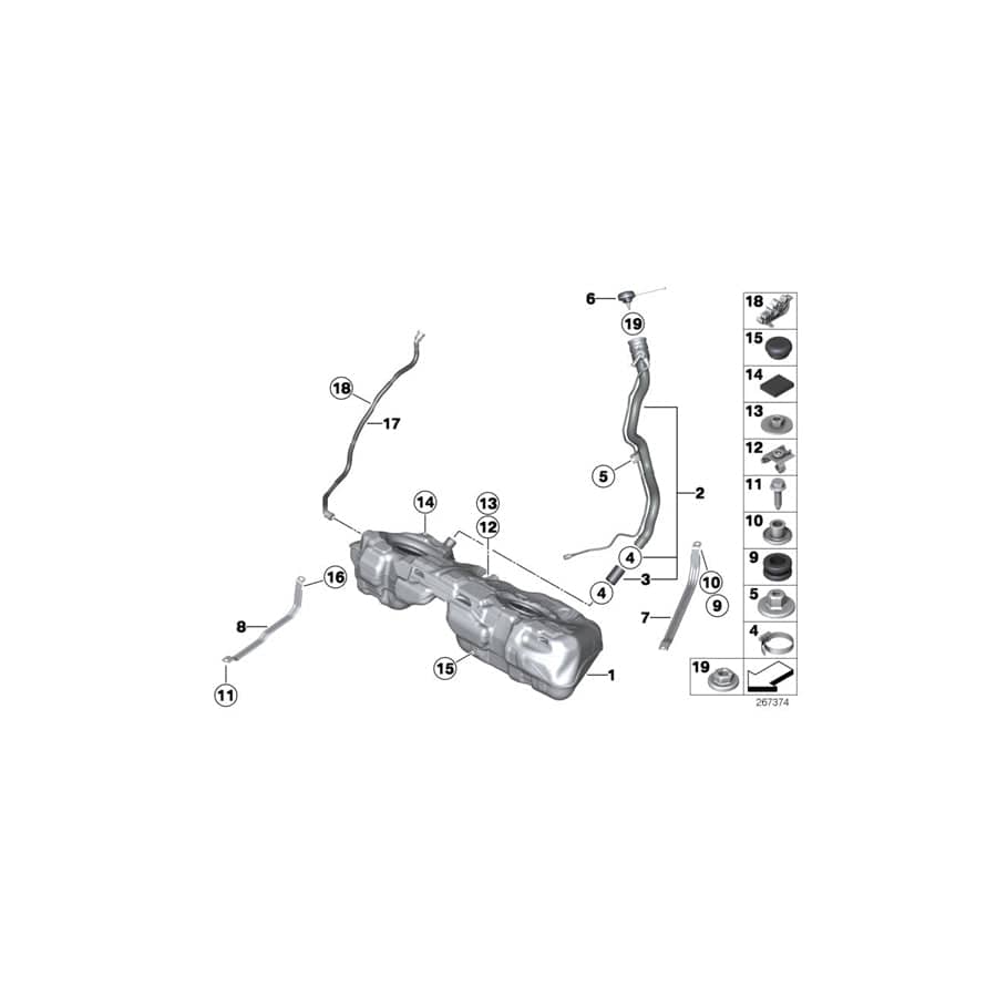 Genuine BMW 16117244022 F87 F20 F21 Plastic Filler Pipe (Inc. M135i, 228i & 220i)