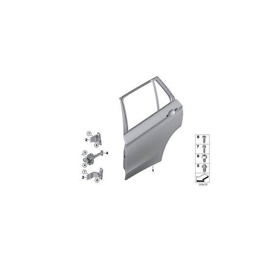 Genuine BMW 41007377550 F16 Right Lower Rear Door Hinge (Inc. X5 50iX 4.4, X5 40dX & X5 50iX 4.0)