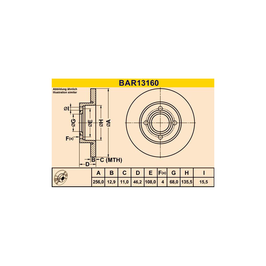 Barum Bar13160 Brake Disc