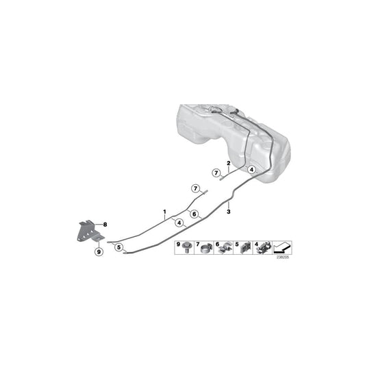 Genuine BMW 16117216539 F25 F26 Rear Fuel Feed Line (Inc. X3 35dX, X4 35dX & X4 20dX)