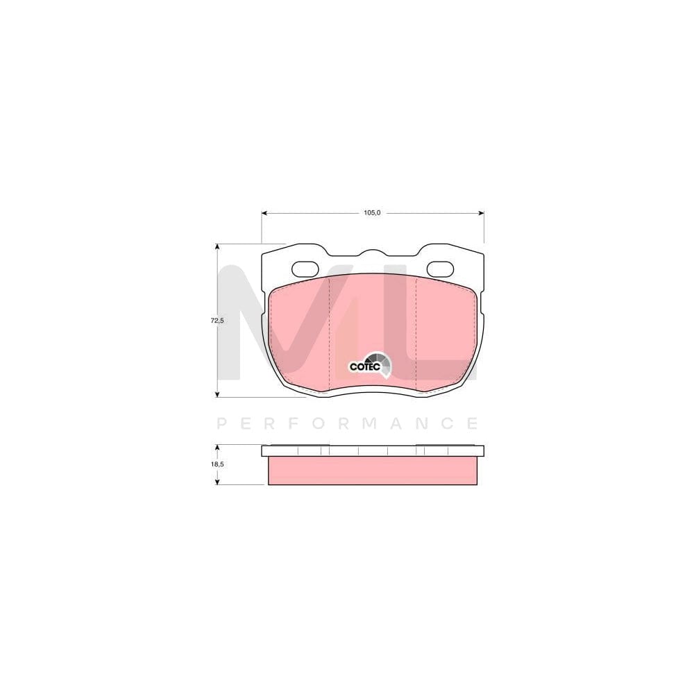 TRW Cotec Gdb394 Brake Pad Set Not Prepared For Wear Indicator
