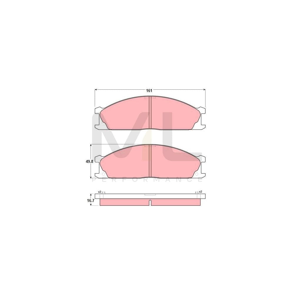 TRW Gdb1017 Brake Pad Set Not Prepared For Wear Indicator