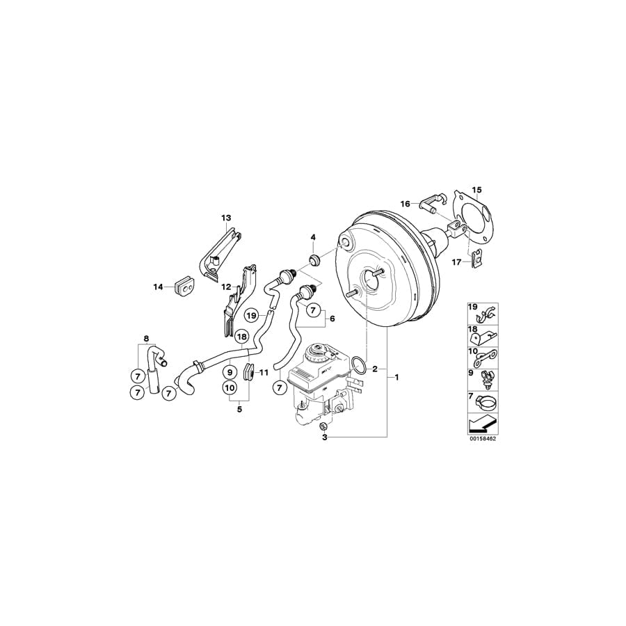 Genuine BMW 11611709258 E71 E65 E70 Clip, Vacuum Pipe (Inc. AlpinaB7, X6 M & X5 M)