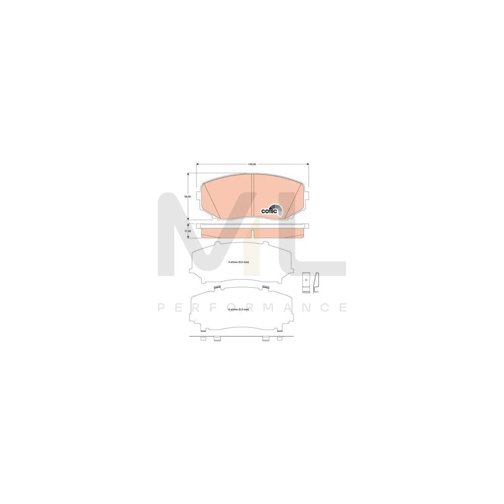 TRW Cotec Gdb3471 Brake Pad Set With Acoustic Wear Warning, With Accessories