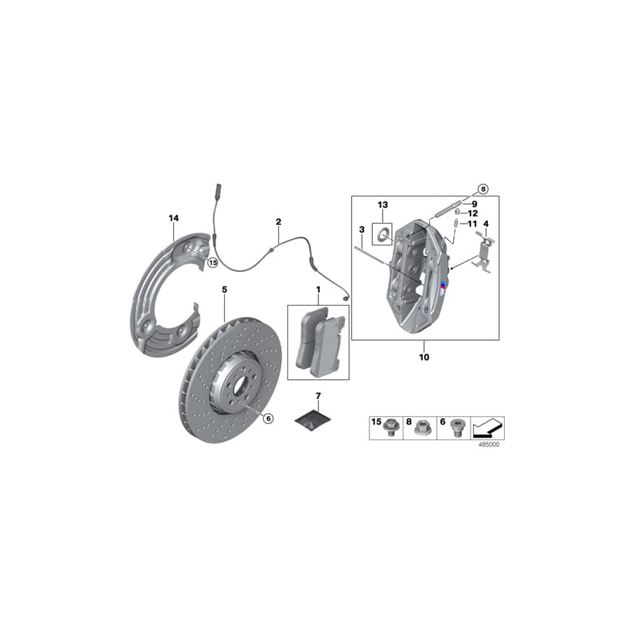 Genuine BMW 34118089940 F92 F93 F91 Caliper Housing Right (Inc. M5 & M8)