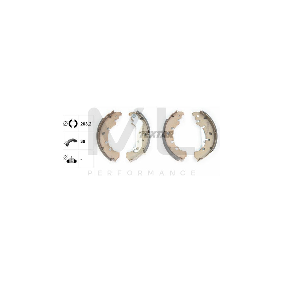 TEXTAR 91057300 Brake Shoe Set with handbrake lever