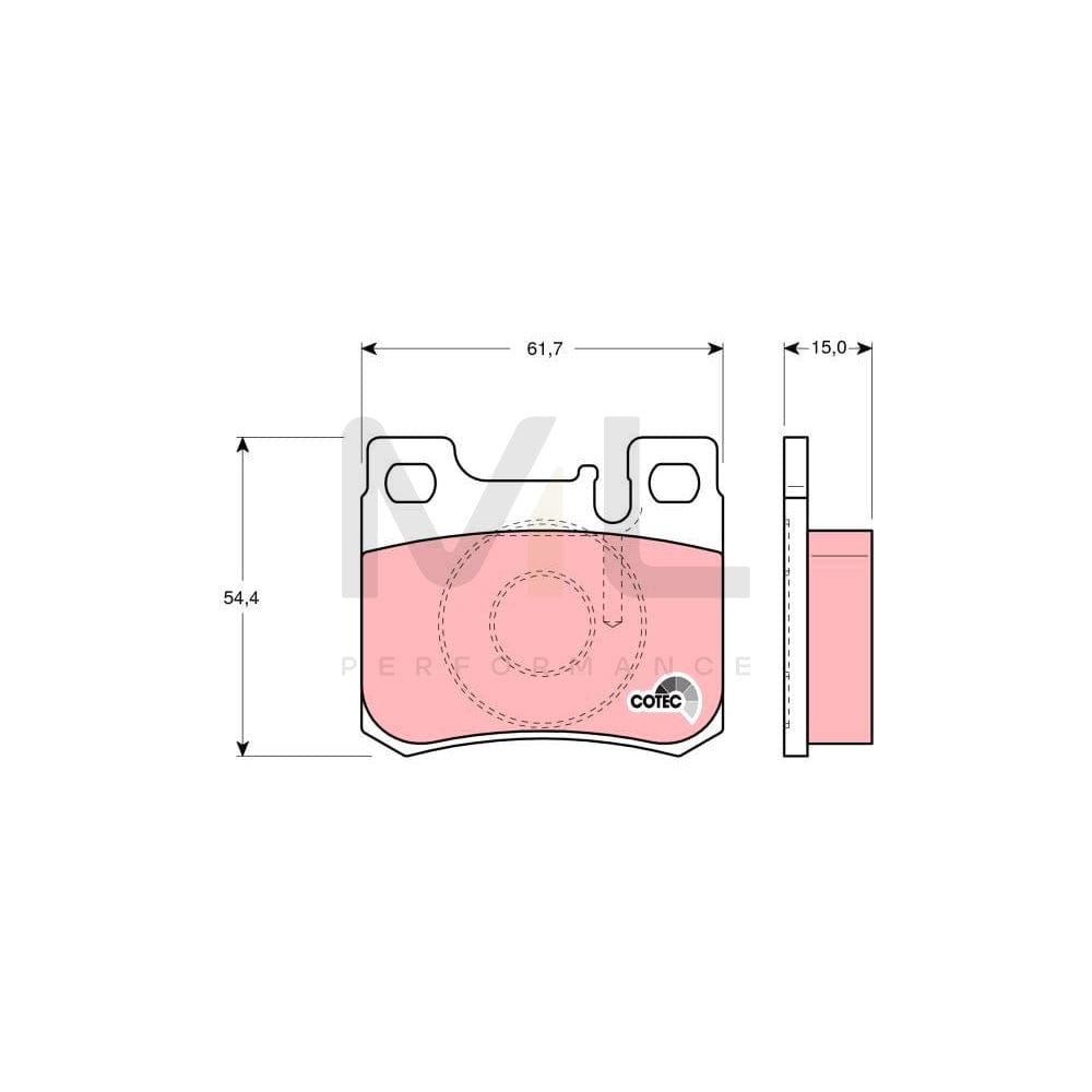 TRW Cotec Gdb1130 Brake Pad Set Prepared For Wear Indicator