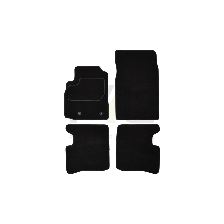 CUSTOPOL 122916 Floor mat set Textile, Front and Rear, Quantity: 4, Black