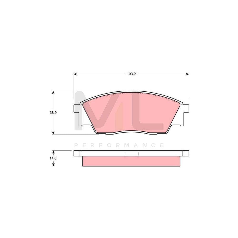 TRW Gdb991 Brake Pad Set For Subaru Rex Not Prepared For Wear Indicator