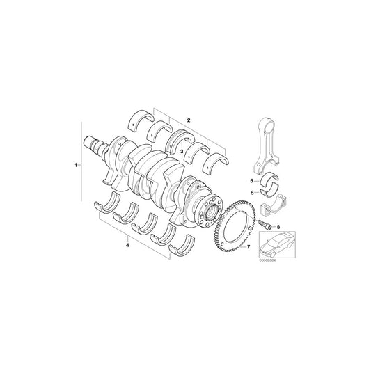 Genuine BMW 11211492118 R53 Bearing Shell 48,00mm (Inc. Cooper S & Coop.S JCW GP)