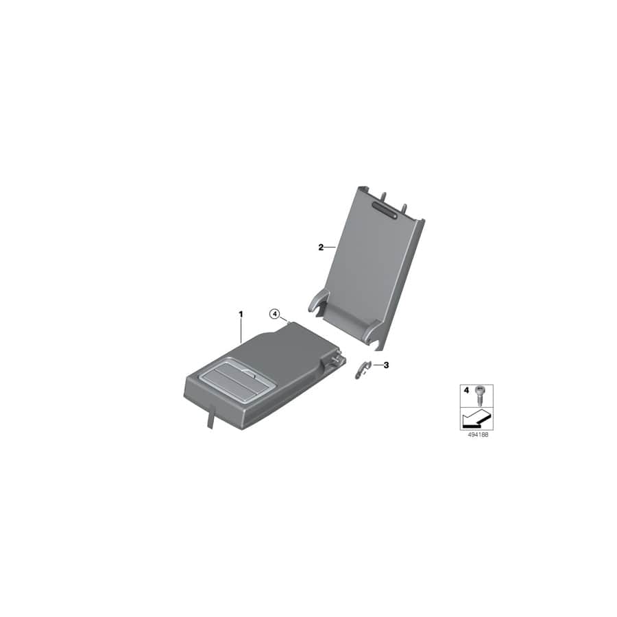 Genuine BMW 52208079554 G21 G20 G01 Center Arm Rest, Leather ELFENBEINWEISS (Inc. X4 M, 320dX & 318d)