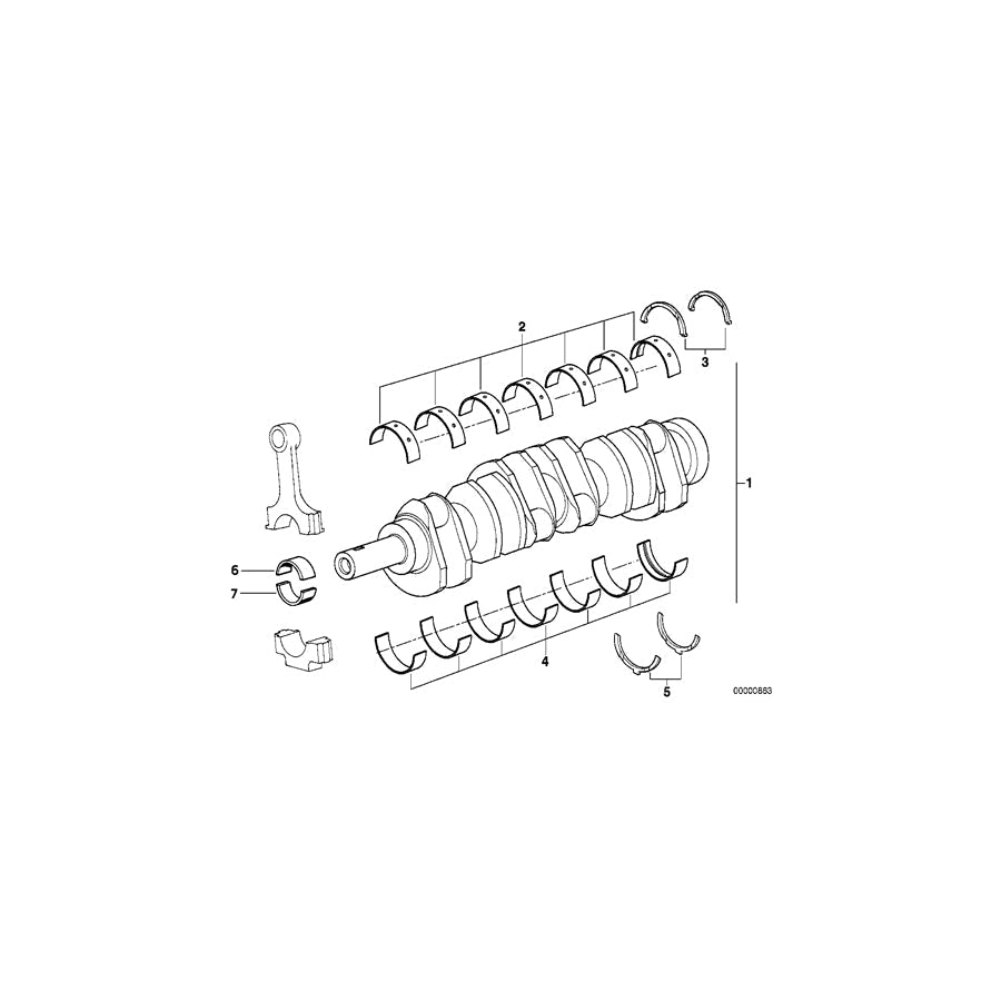 Genuine BMW 11211704648 E38 E31 Upper Guide Washer 2,53mm(+0,1) (Inc. 750iL, 750i & 750iLS)