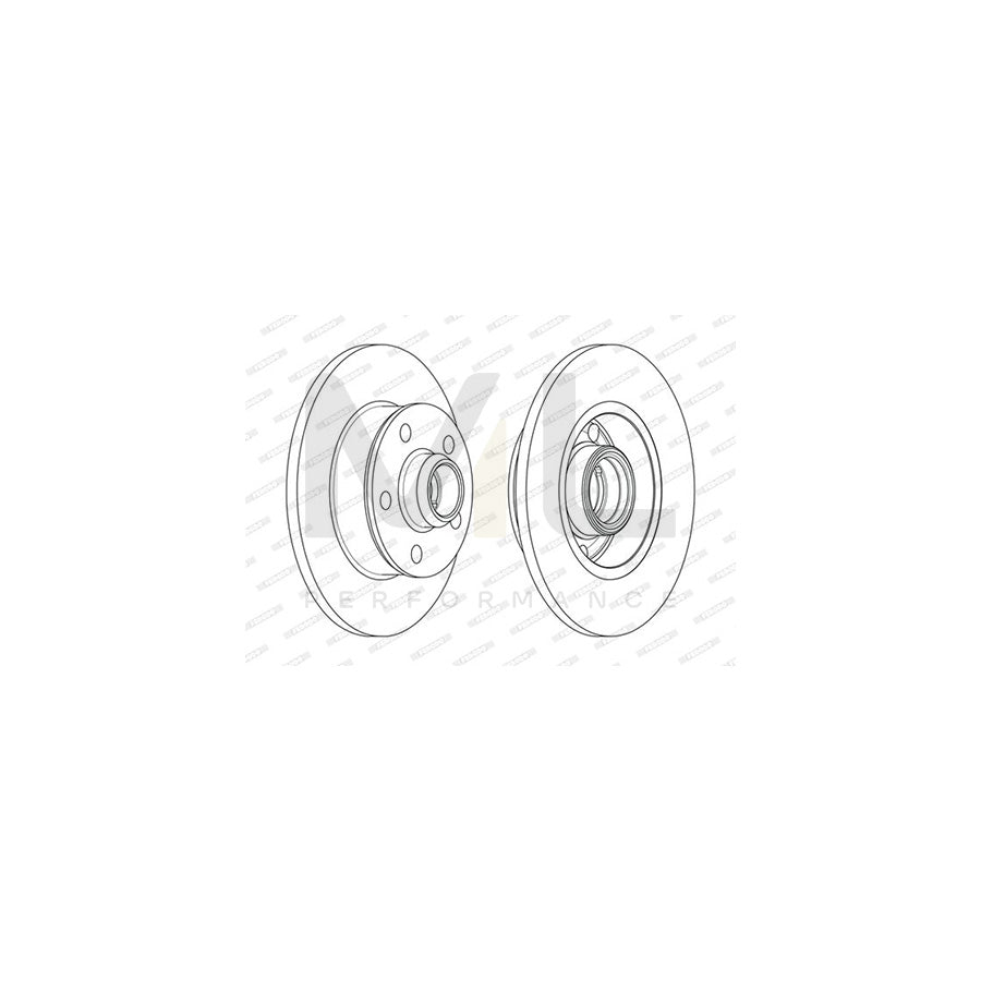 Ferodo DDF266C-1 Brake Disc Solid, Coated, Without Bolts/Screws  - Pair