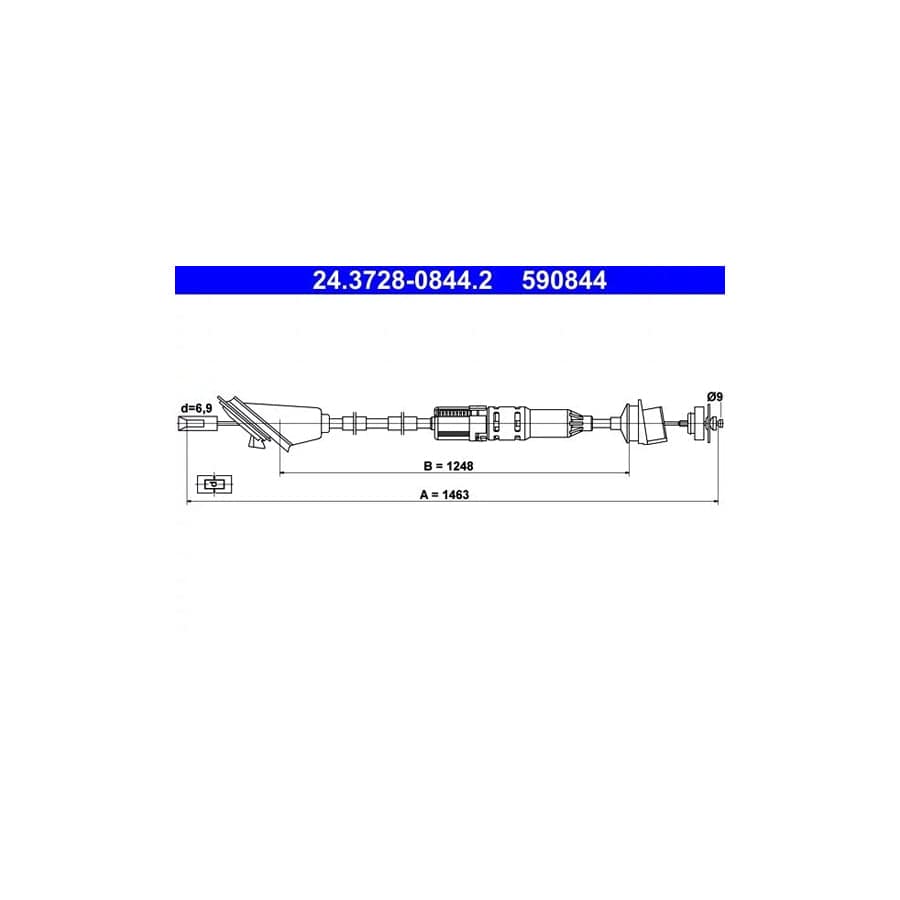 ATE 24.3728-0844.2 Clutch Cable for Peugeot 106