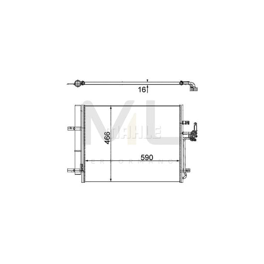 MAHLE ORIGINAL AC 500 000P Air conditioning condenser for FORD MONDEO with dryer