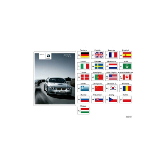 Genuine BMW 01412604600 E90 Owner'S Manual For E90 M3 With Idrive EN US, MJ 2011 (Inc. M3)