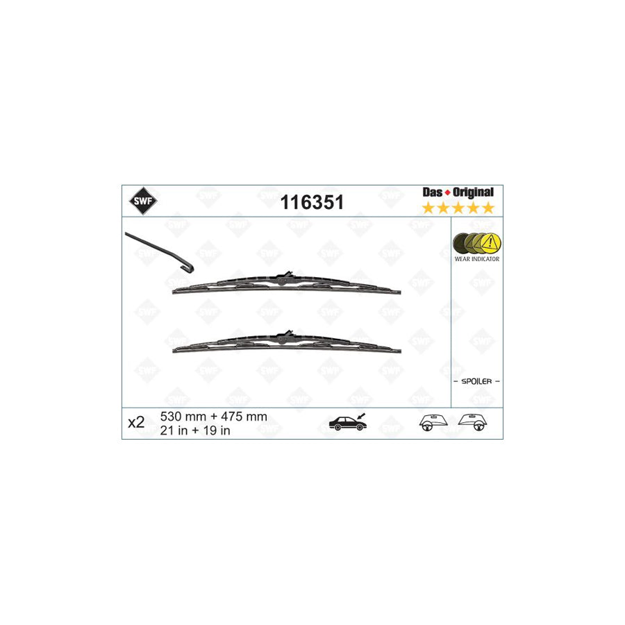 Swf Original Spoiler 116351 Wiper Blade