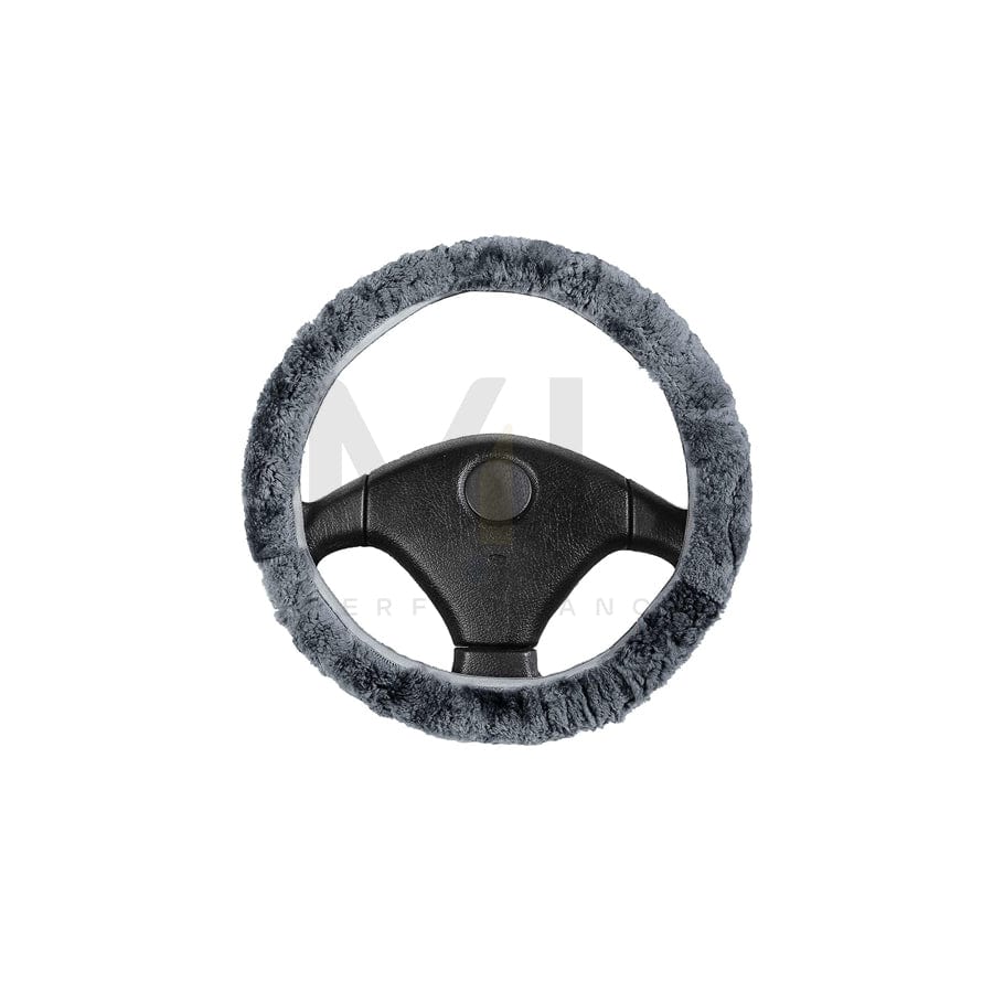 WALSER 19545 Steering wheel cover Grey, Ø: 36-41cm, Sheepskin