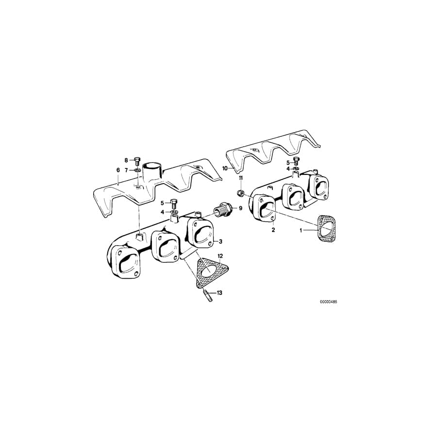 Genuine BMW 11621259185 E12 Exhaust Manifold, Front (Inc. 3.0CS, 3.0L & 3.0S)
