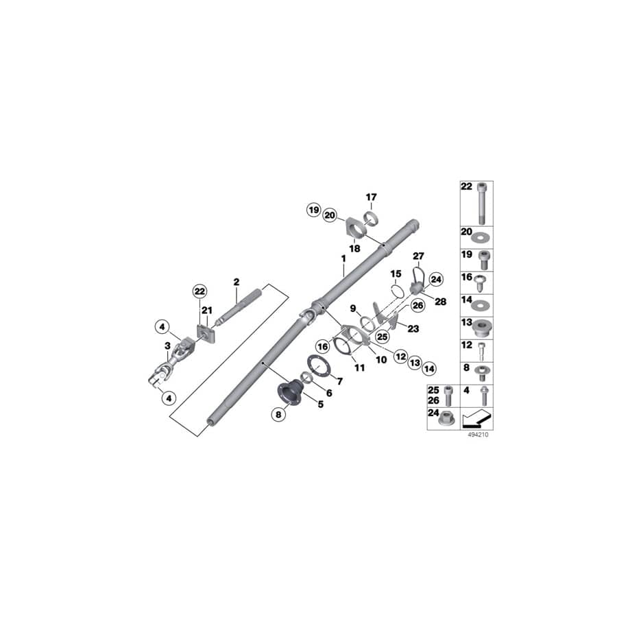 Genuine BMW 32308424828 Fit Bolt M5X12 (Inc. M6 GT3)