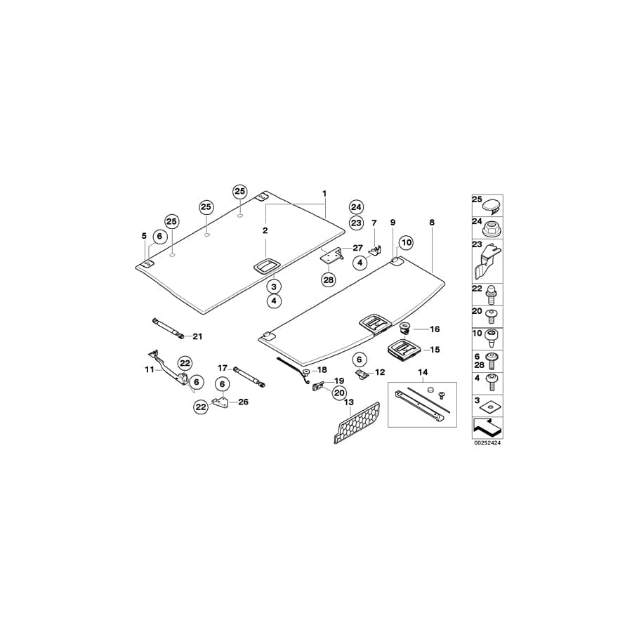 Genuine BMW 51717148816 E61 Set Of Hinges (Inc. 520d, 523i & 520i)