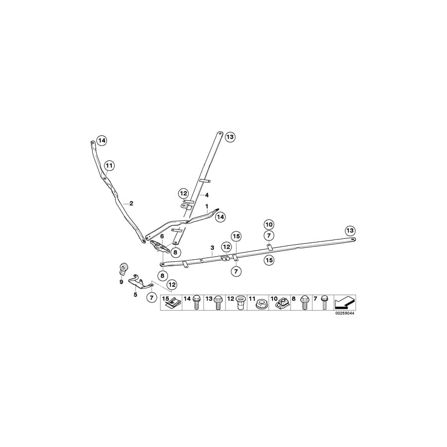 Genuine BMW 51617046336 E93 V-Brace, Front Subframe, Right (Inc. 323i, 330i & 320d)