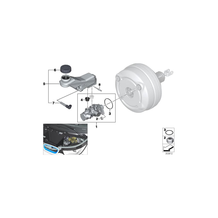 Genuine BMW 34336858915 Expansion Tank With Warning Switch (Inc. i3s 94Ah Rex, i3 120Ah Rex & i3s 120Ah)