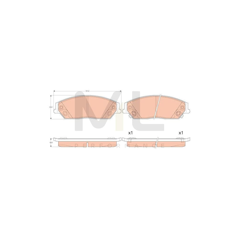 TRW Gdb3614 Brake Pad Set With Acoustic Wear Warning