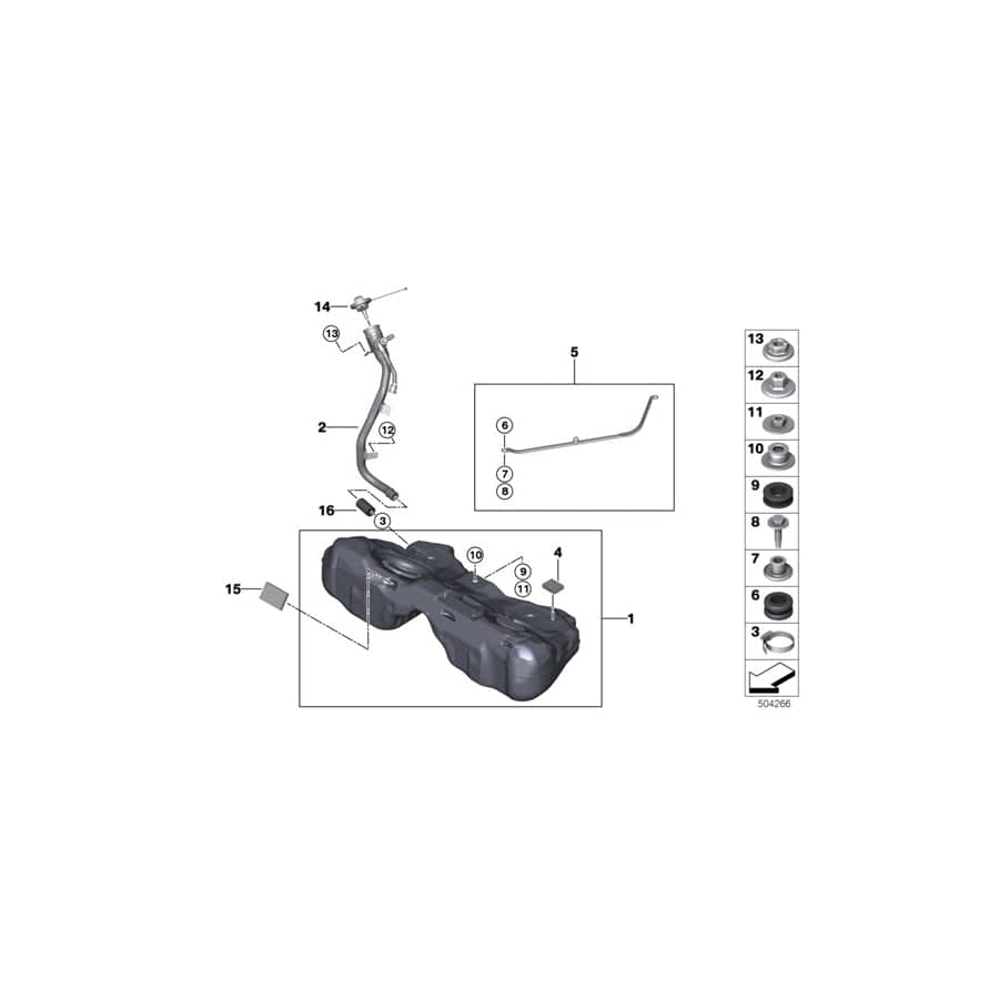 Genuine BMW 16117470300 F93 G16 Plastic Filler Pipe (Inc. 840i, M8 & 840iX)