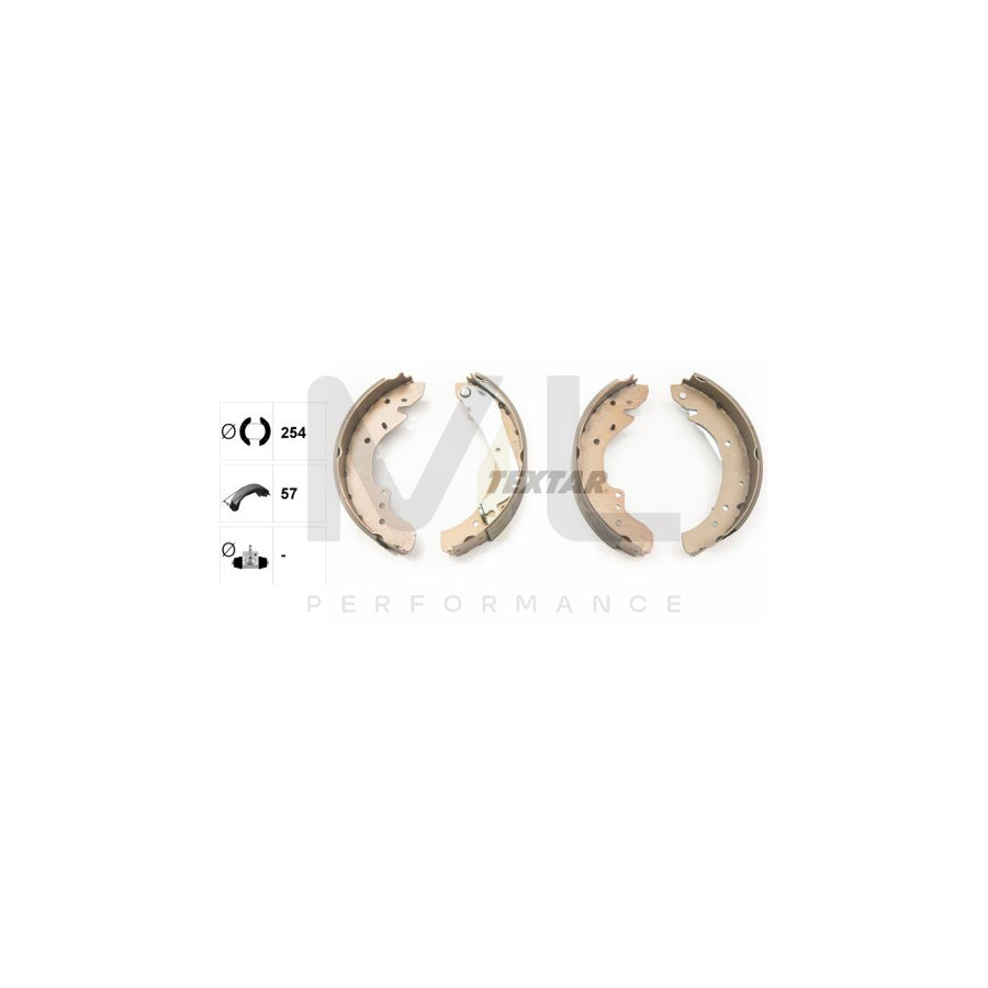 TEXTAR 91049700 Brake Shoe Set with handbrake lever