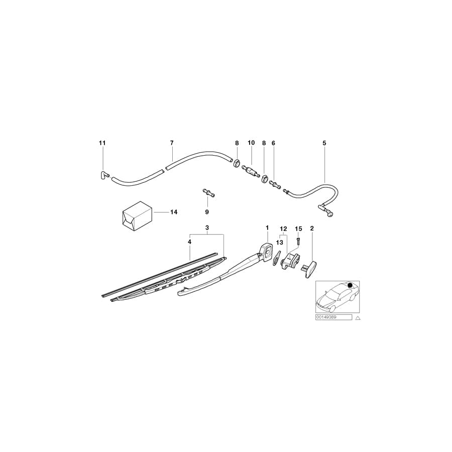 Genuine BMW 61688254288 E39 Hose Line Repair Kit (Inc. 520i, 525i & 530i)