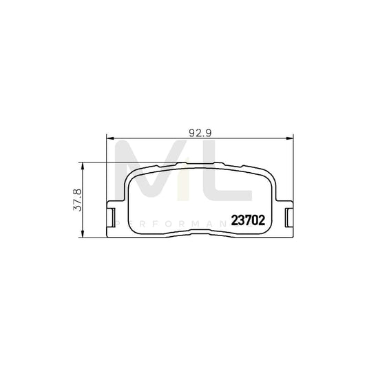 Hella 8DB 355 011-001 Brake Pad Set Not Prepared For Wear Indicator | ML Performance Car Parts
