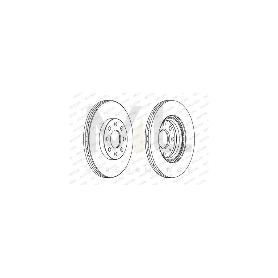 Ferodo Premier Coat+ Disc DDF1304C Brake Disc Vented, Coated, Without Bolts/Screws  - Pair