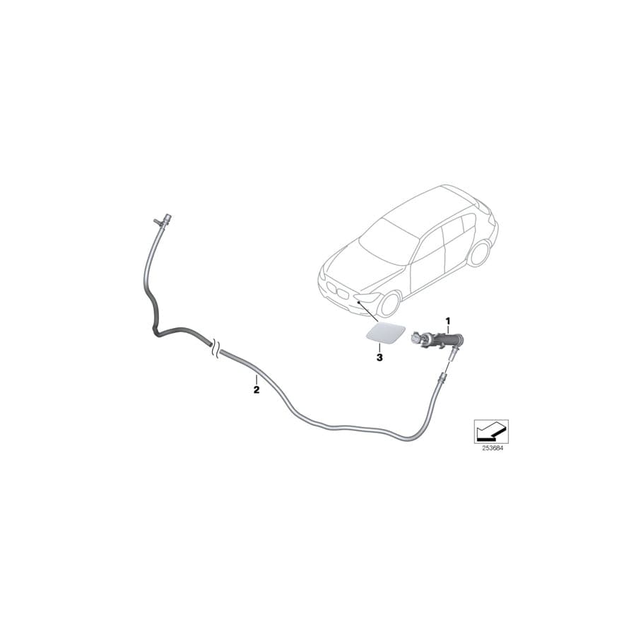Genuine BMW 61677478935 F34 Telescoping Nozzle, Left (Inc. 330iX, 340iX & 320i)
