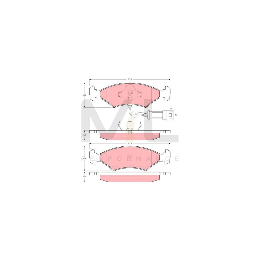 TRW Gdb238 Brake Pad Set Incl. Wear Warning Contact