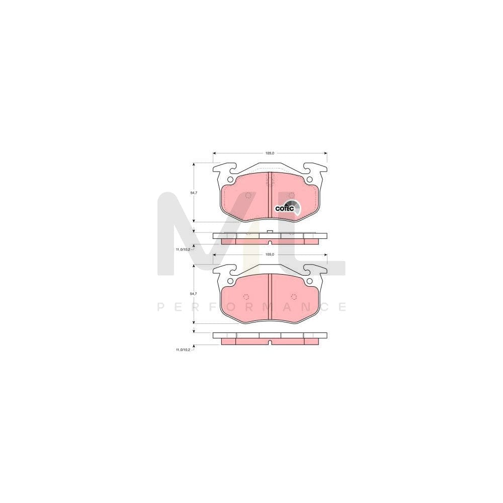 TRW Cotec Gdb905 Brake Pad Set Prepared For Wear Indicator