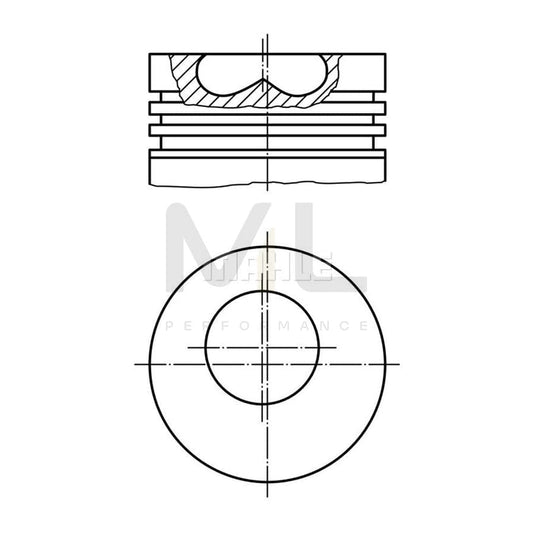 MAHLE ORIGINAL 201 44 00 Piston 90,47 mm, with piston ring carrier, without cooling duct | ML Performance Car Parts