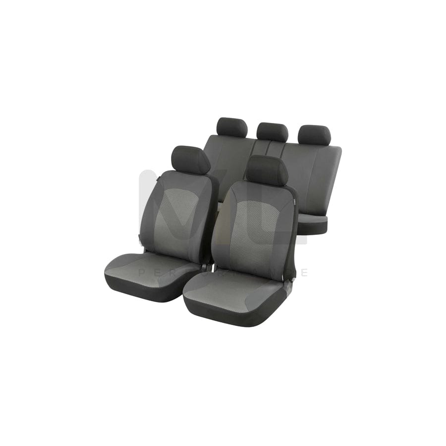 WALSER ZIPP IT Premium 11792 Car seat cover Grey, Polyester, Front and Rear