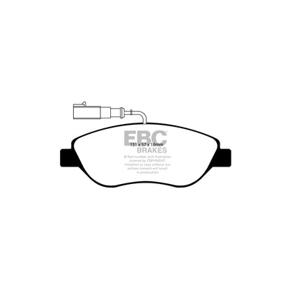 EBC PD01KF054 Alfa Romeo Fiat Lancia Greenstuff Front Brake Pad & Plain Disc Kit  - TRW/Bosch Caliper (Inc. MiTo, Bravo, Delta) 2 | ML Performance UK Car Parts