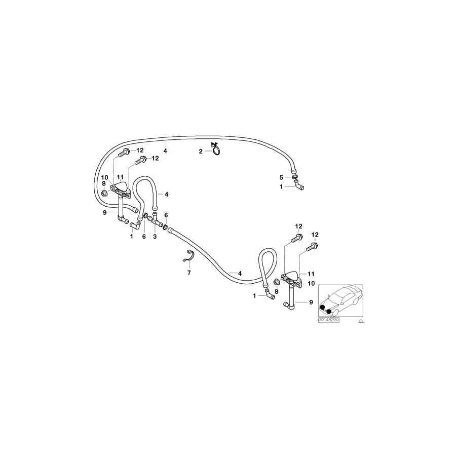 Genuine BMW 61677001651 E52 Spray Nozzle Left (Inc. ALPINA V8 & Z8)