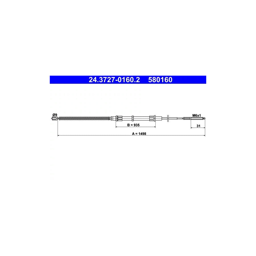 ATE 24.3727-0160.2 Hand Brake Cable