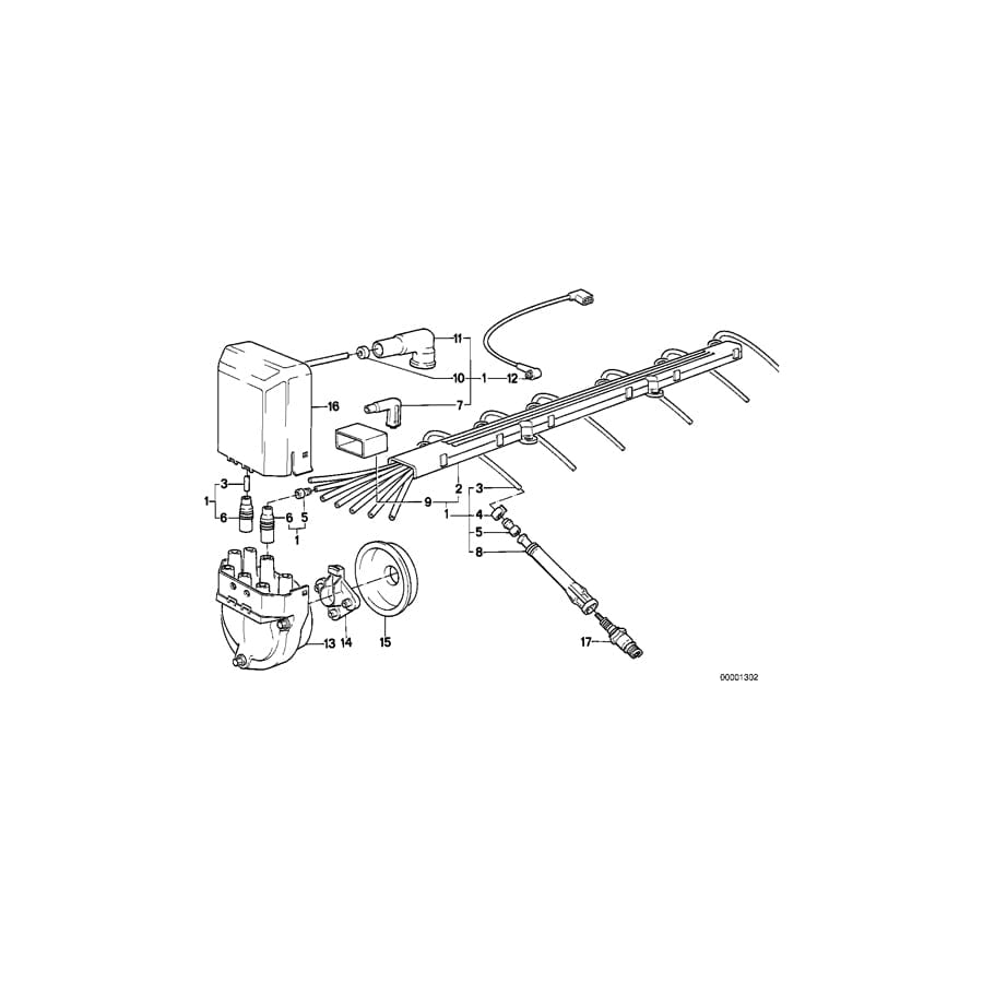 Genuine BMW 12121720530 E34 Ignition Wiring (Inc. 520i & 525i)