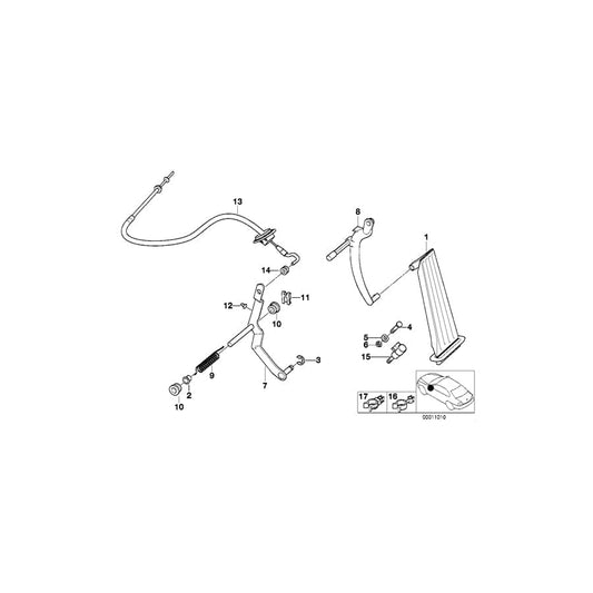 Genuine BMW 35411161698 E36 Accelerator Bowden Cable (Inc. M3, 325i & 328i)