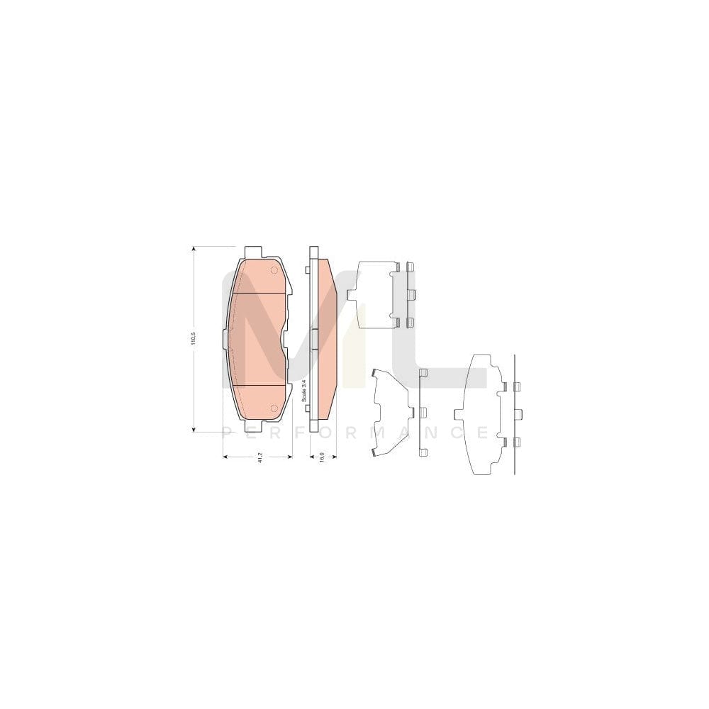TRW Gdb3406 Brake Pad Set For Mazda Mpv Ii (Lw) Not Prepared For Wear Indicator