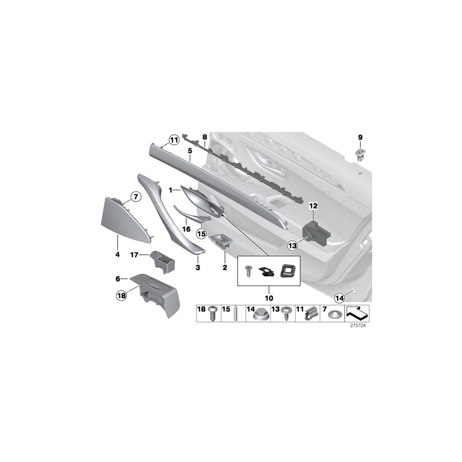 Genuine BMW 51427318819 F11 F10 Cover F Left Loudspeaker SCHWARZ (Inc. 535i, 520i & 535d)